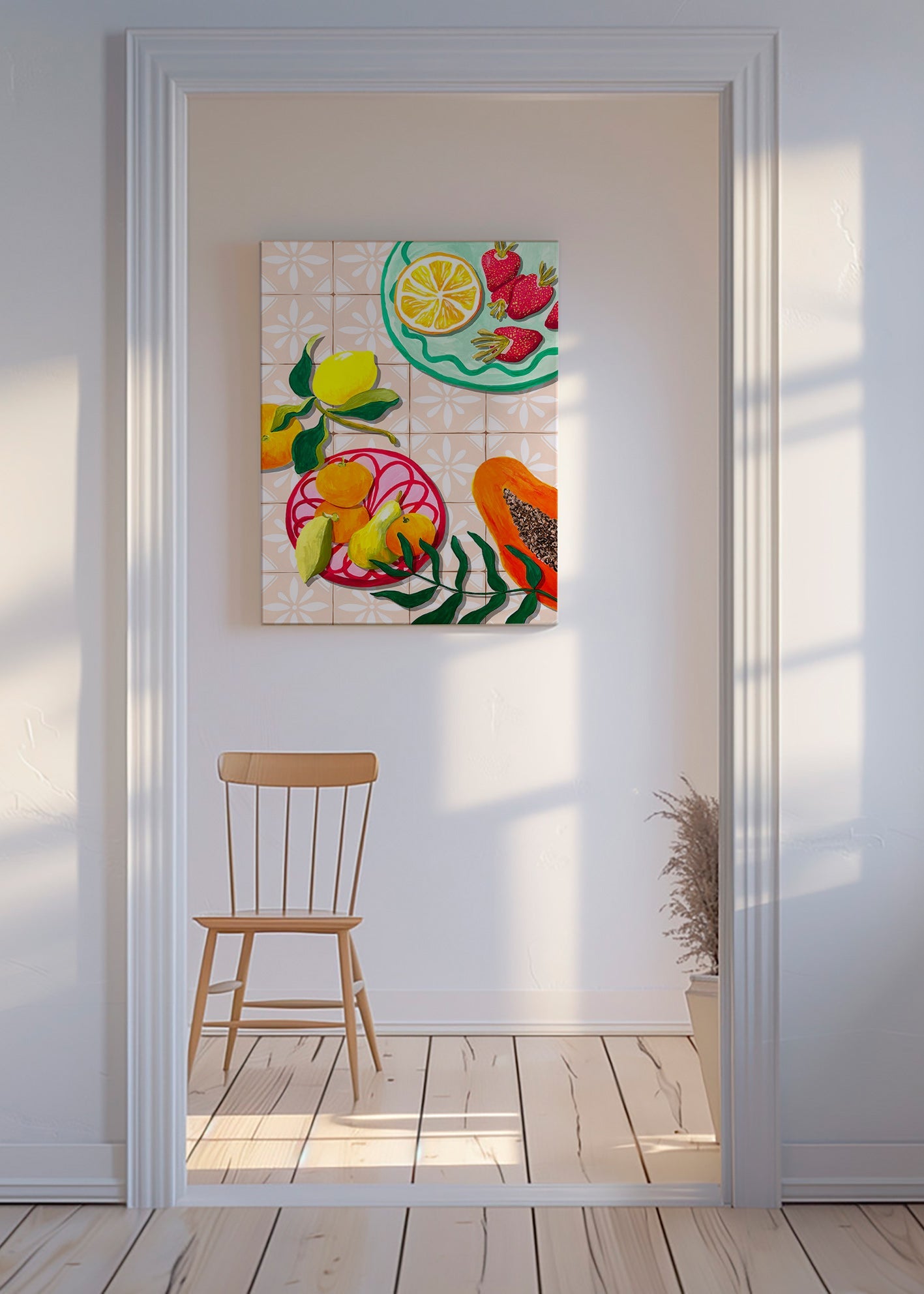 Art de cuisine: fruits et céramique