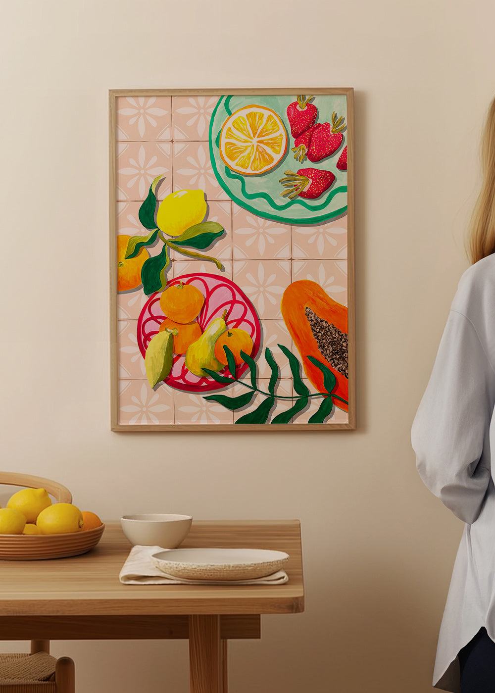 Art de cuisine: fruits et céramique