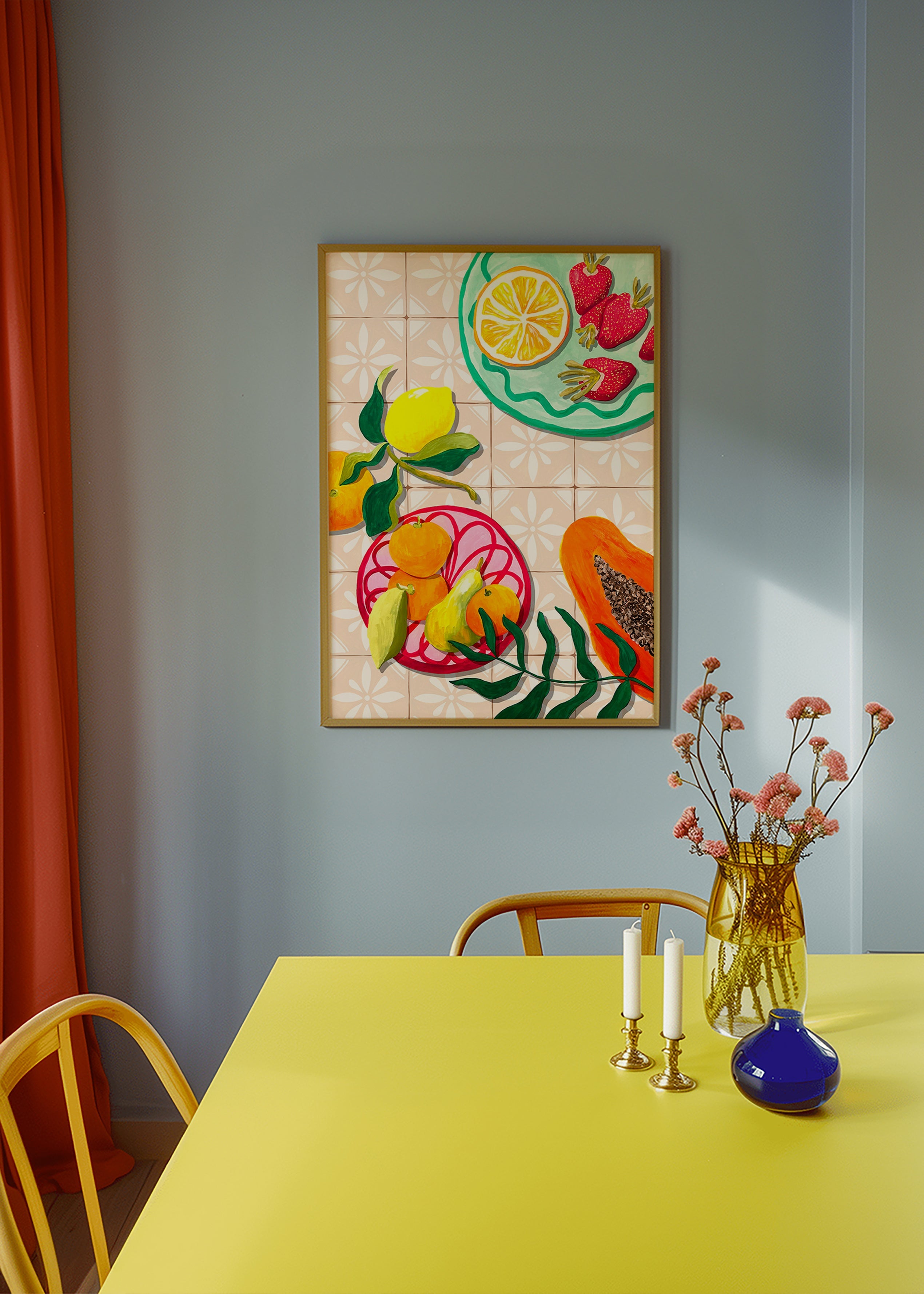 Art de cuisine: fruits et céramique