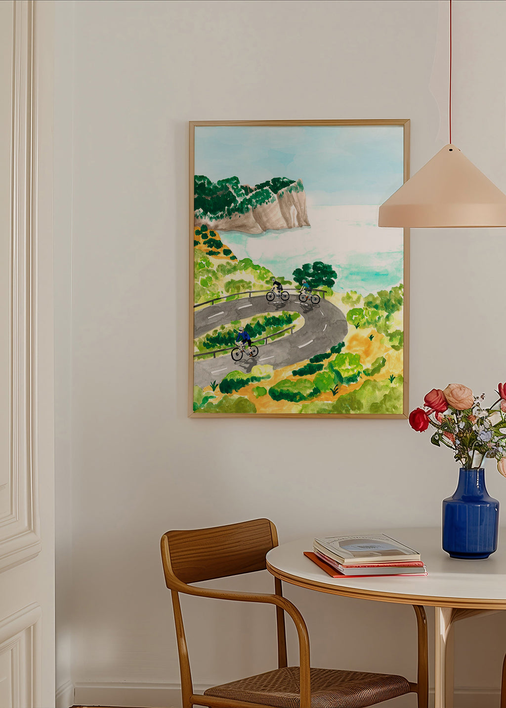 Art sportif: cyclisme en bord de mer