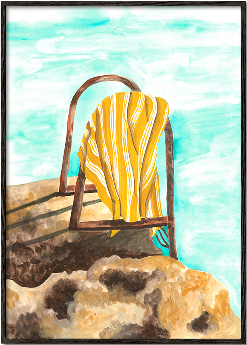 Tableau de paysage avec échelle et serviette