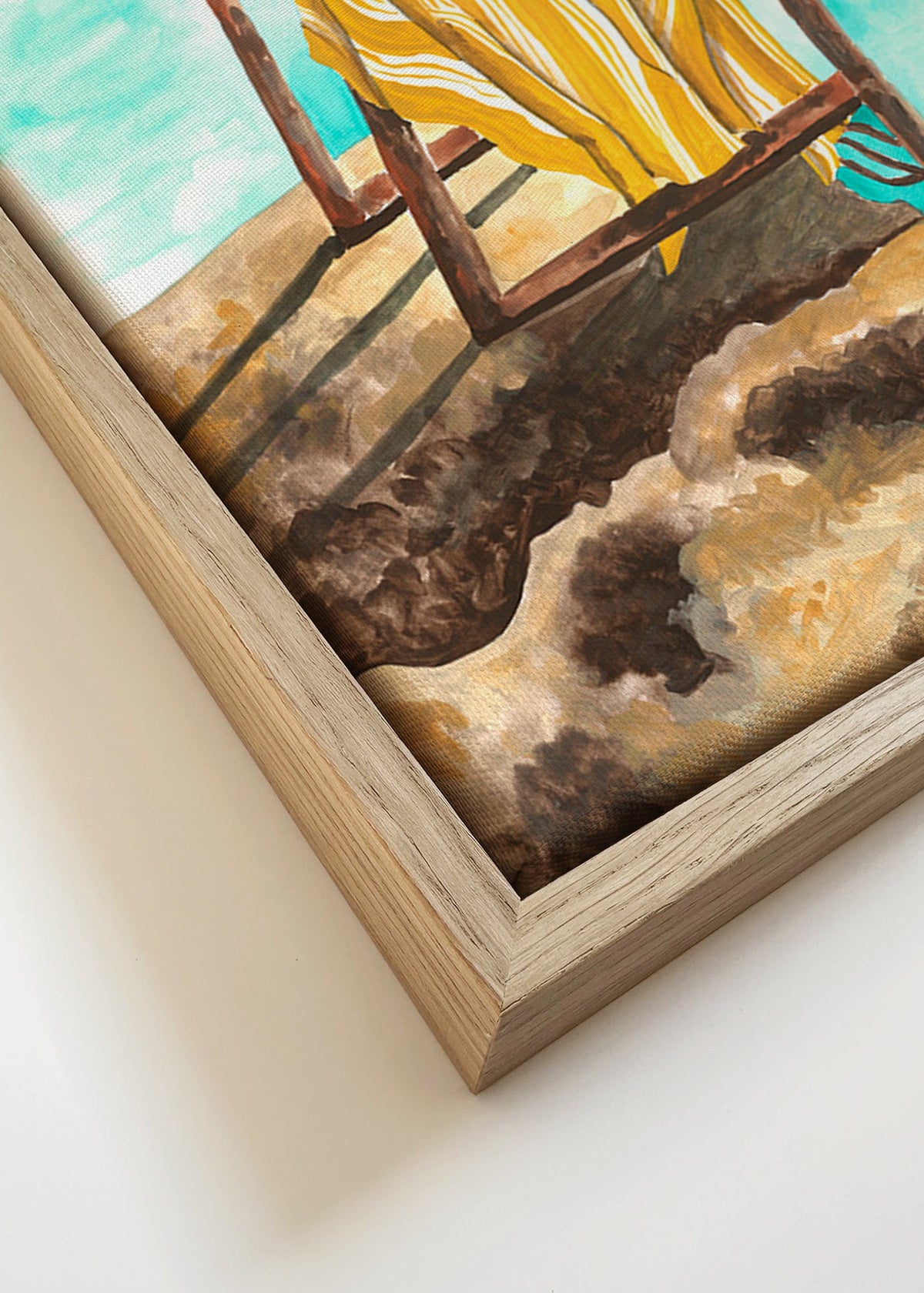 Tableau de paysage avec échelle et serviette