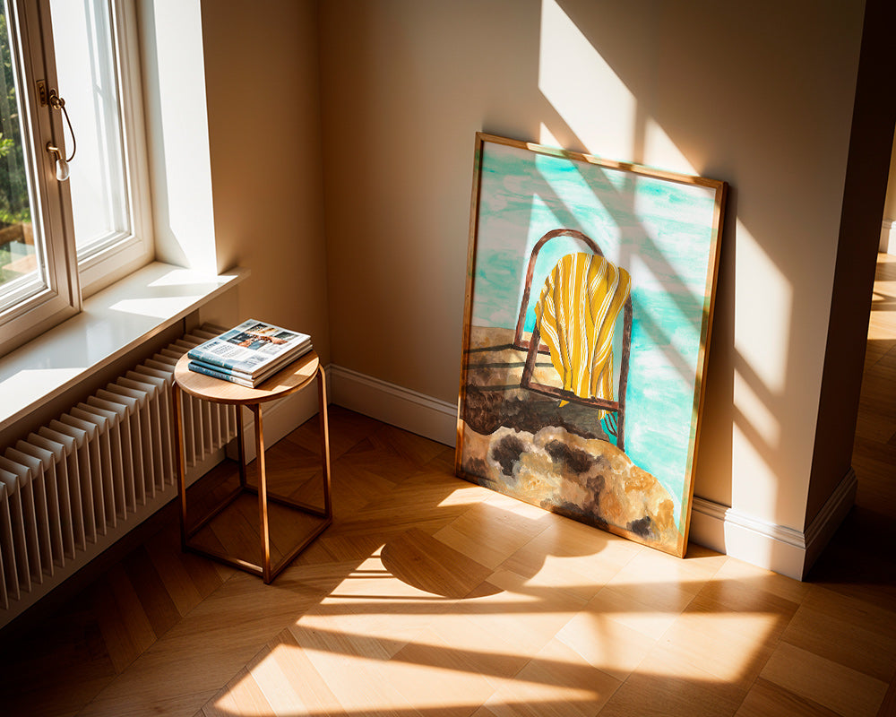 Tableau de paysage avec échelle et serviette