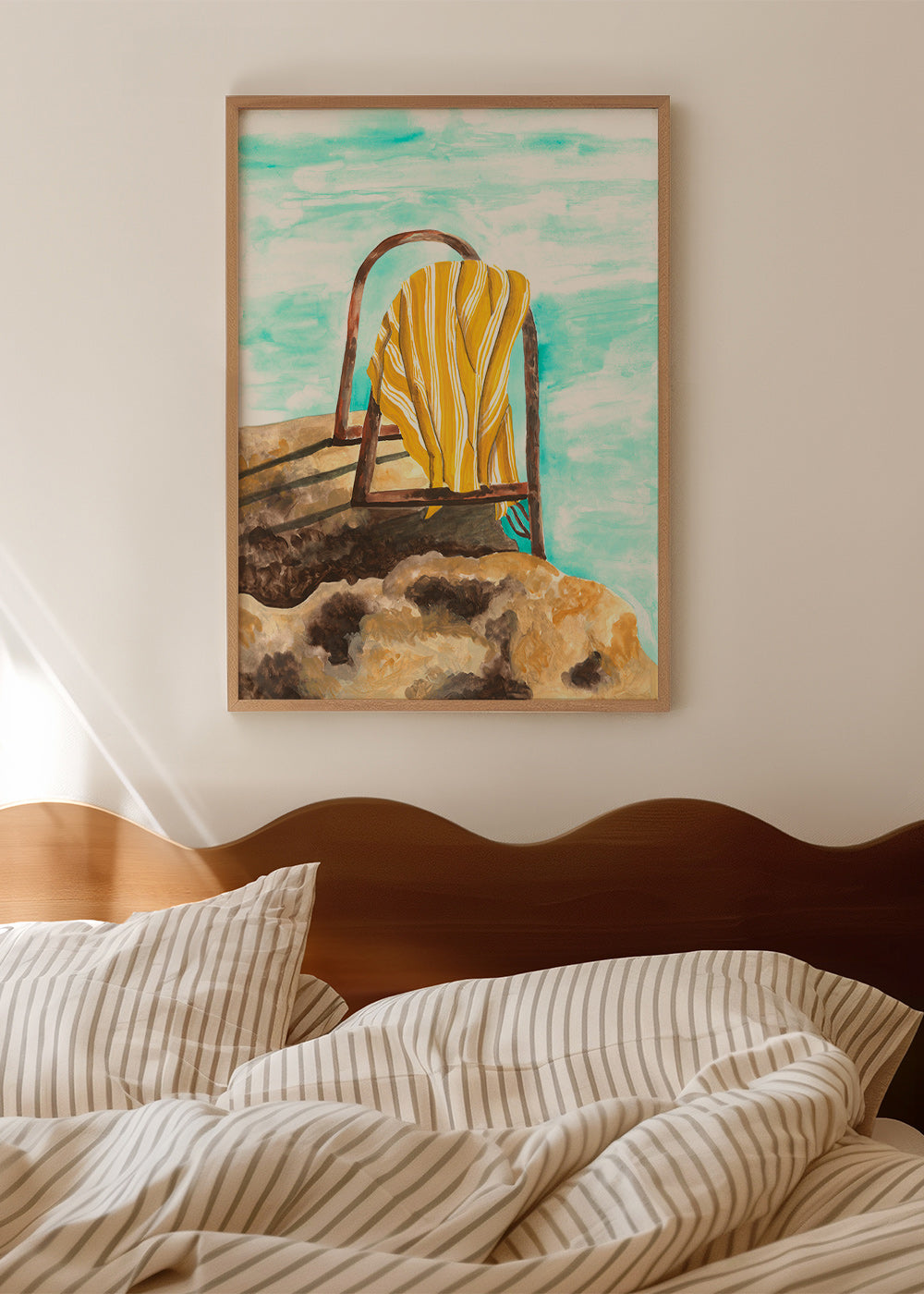 Tableau de paysage avec échelle et serviette