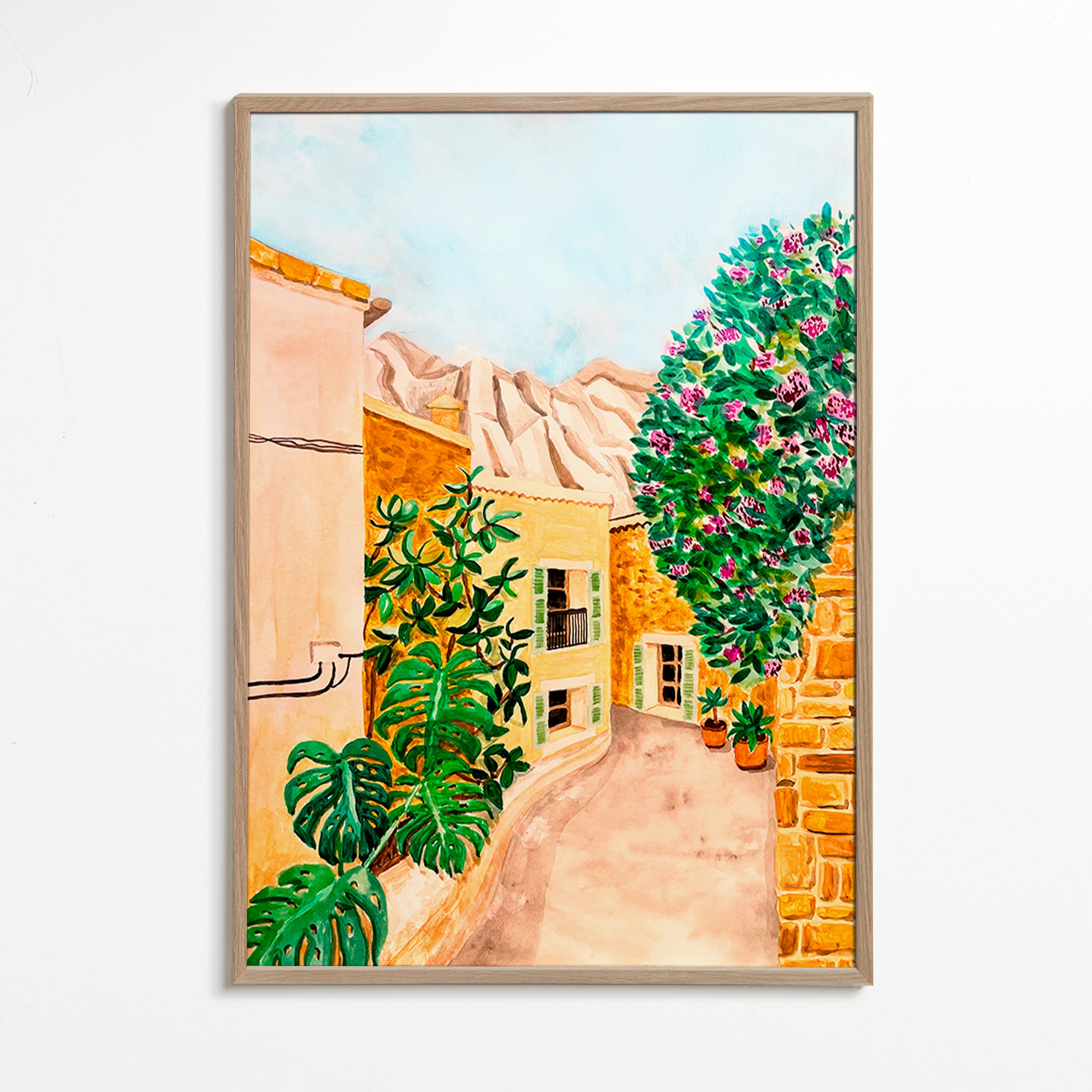 Tableau de paysage rue de village