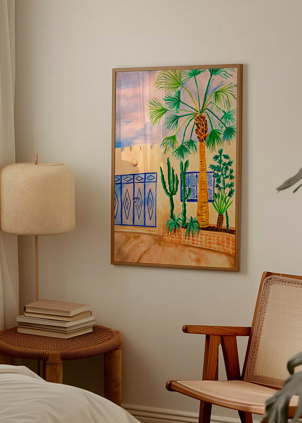 Art de ville: rue marocaine avec palmier