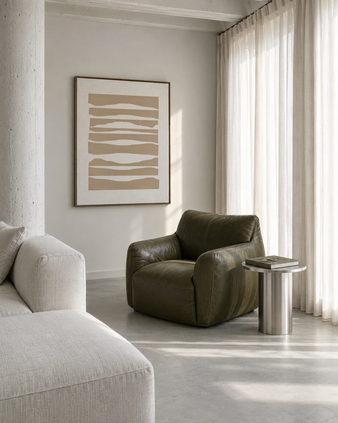 Waves - Framed canvas in an interior