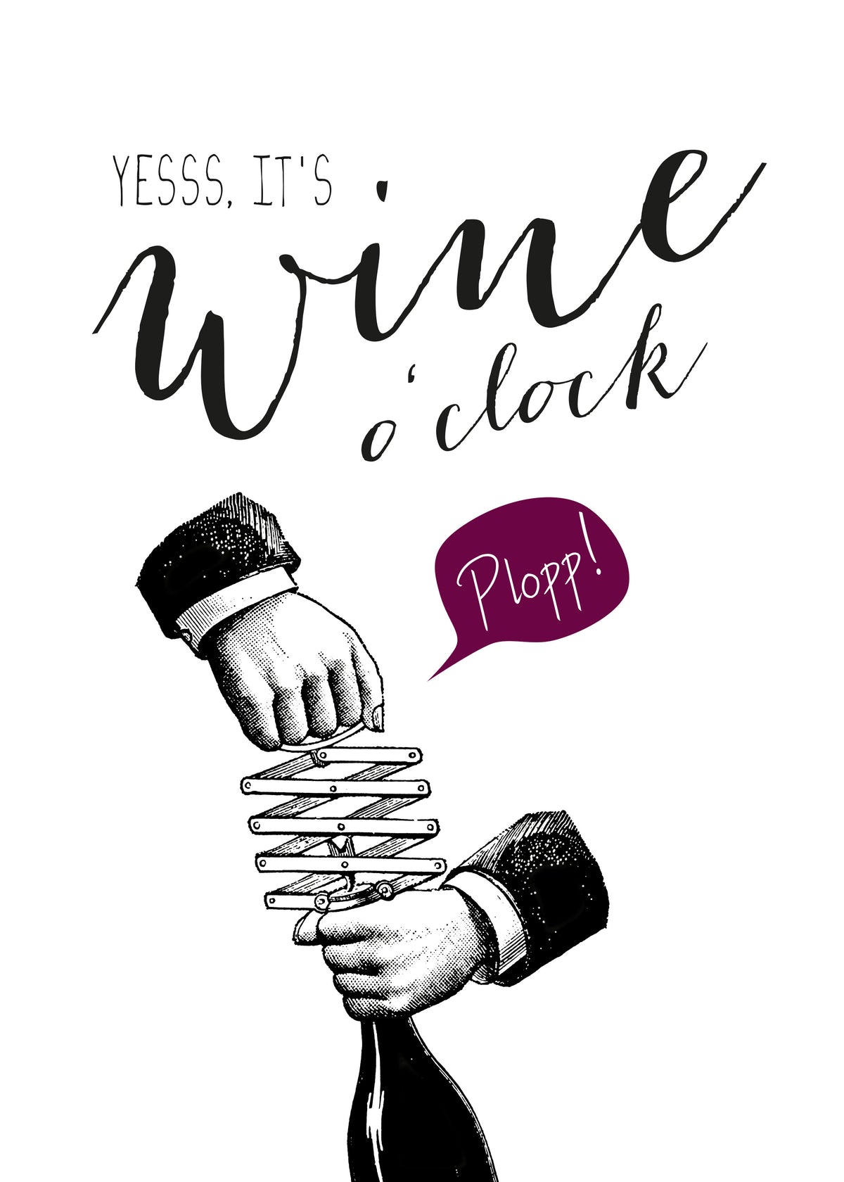 Wine o'clock - Unframed art print