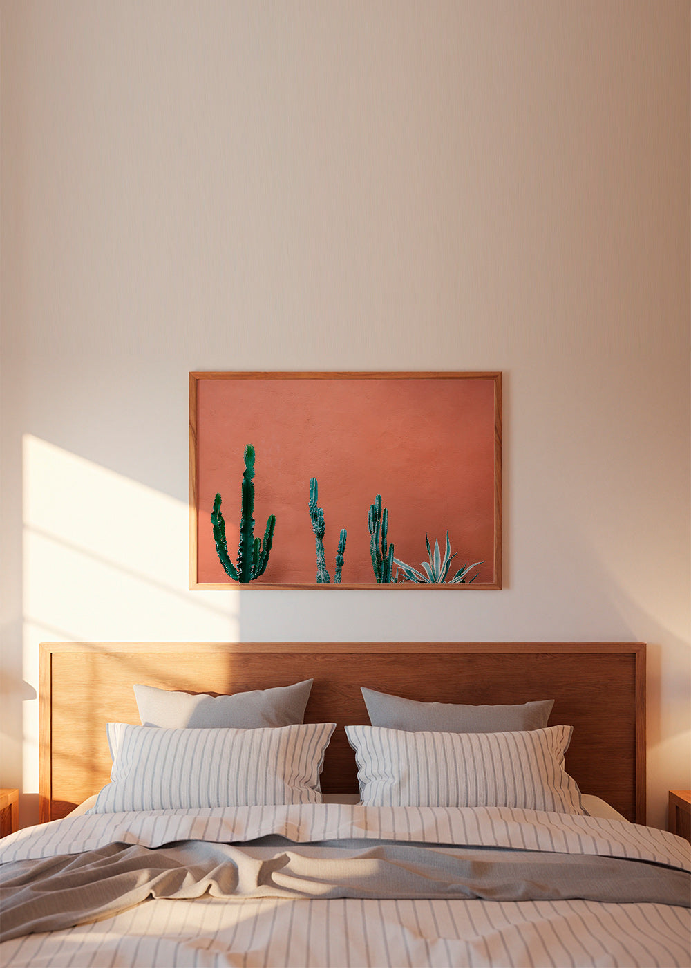 Estampe botanique: cactus sobre mur terracotta – Product2