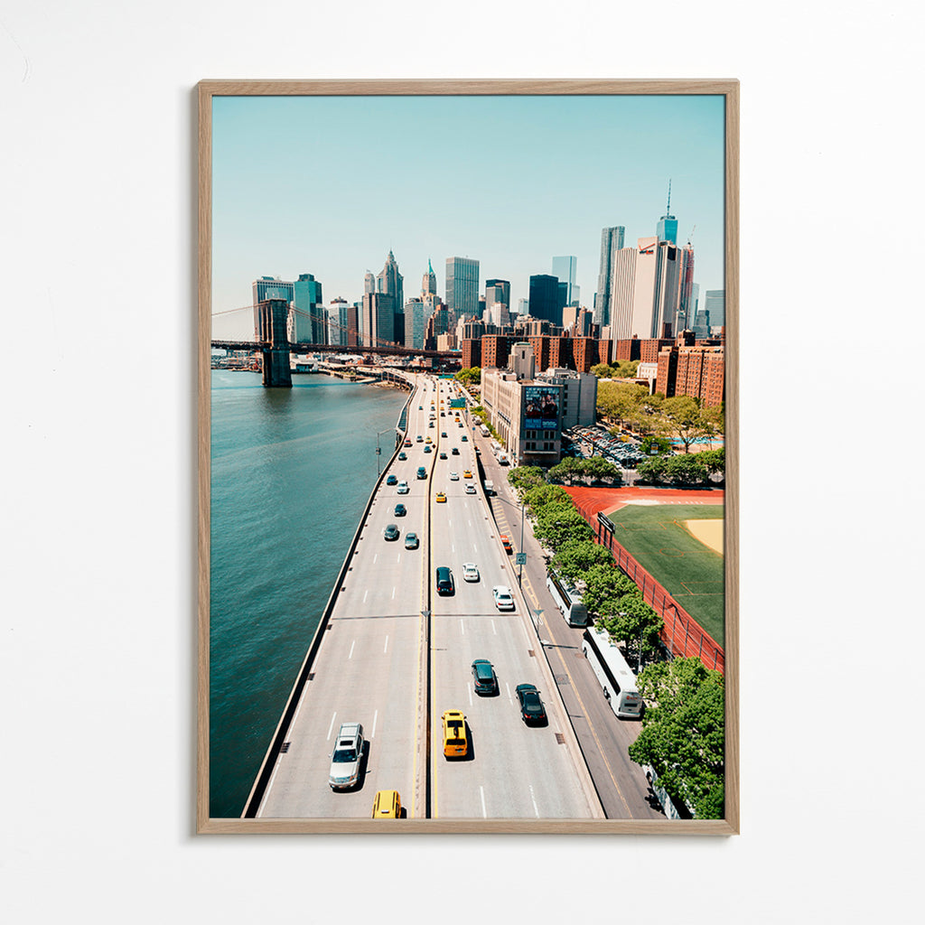 Tableau de voyage: skyline aérien et pont – Oak Frame