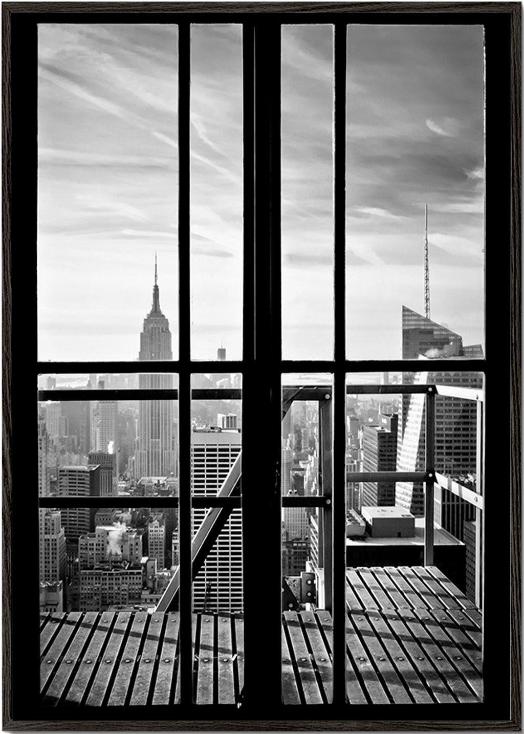 Tableau de ville vu depuis la fenêtre – Black Frame