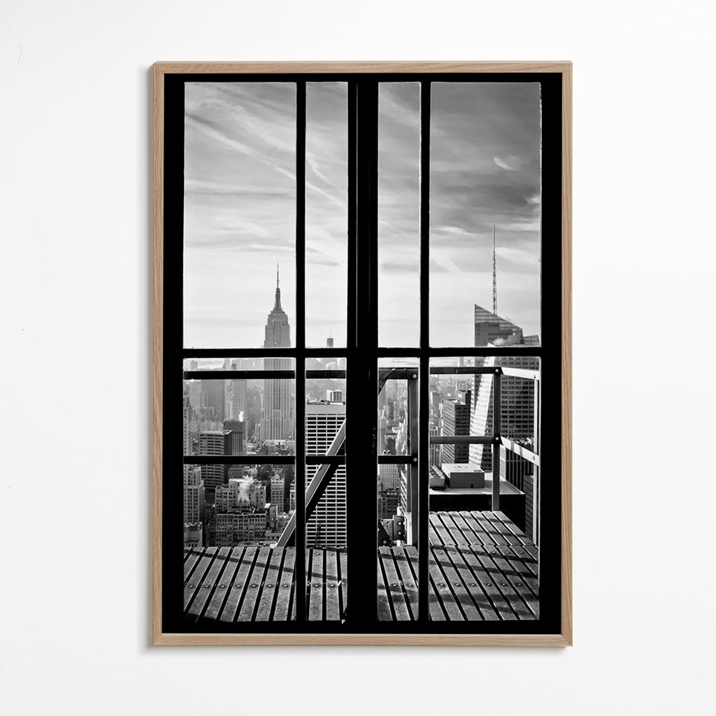 Tableau de ville vu depuis la fenêtre – Oak Frame