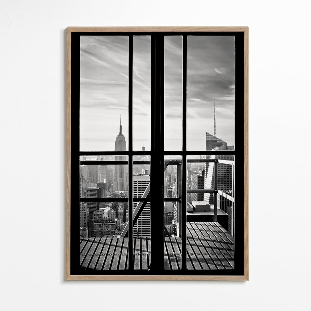 Tableau de ville vu depuis la fenêtre – Oak Frame