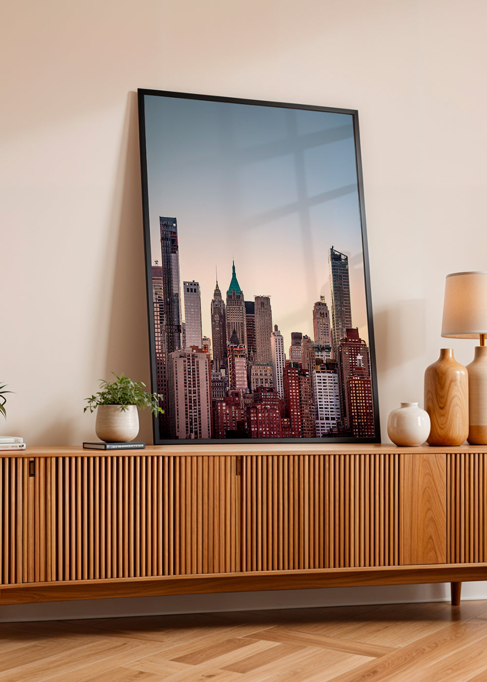 Affiche de ville avec skyline au crépuscule – Product1