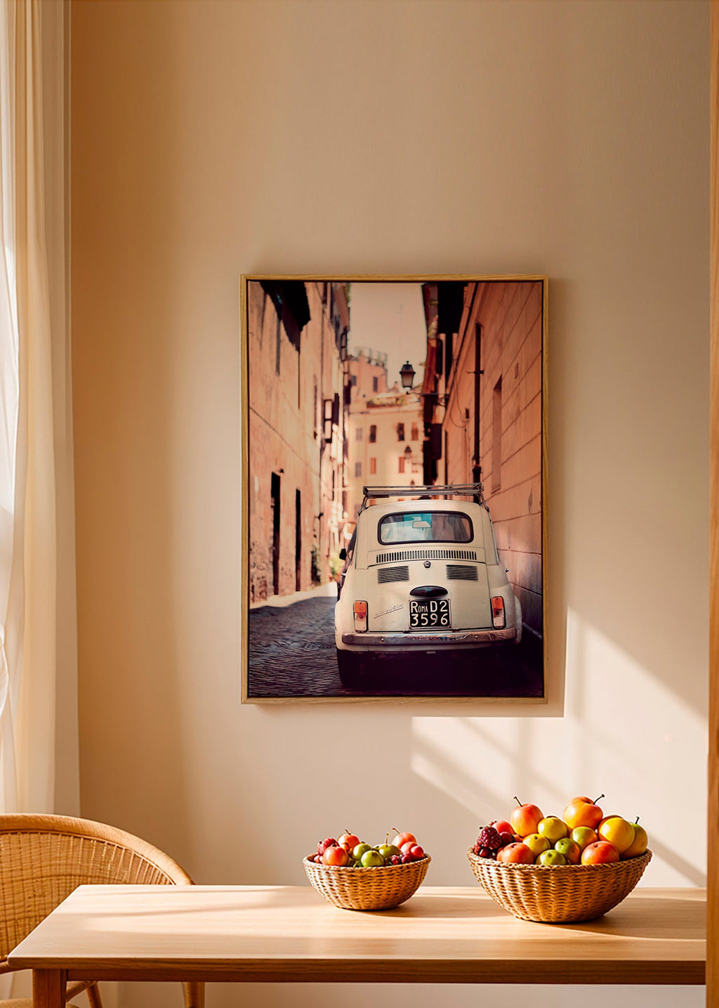 Art de cuisine urbana: voiture ancienne dans une rue romaine – Canvas2
