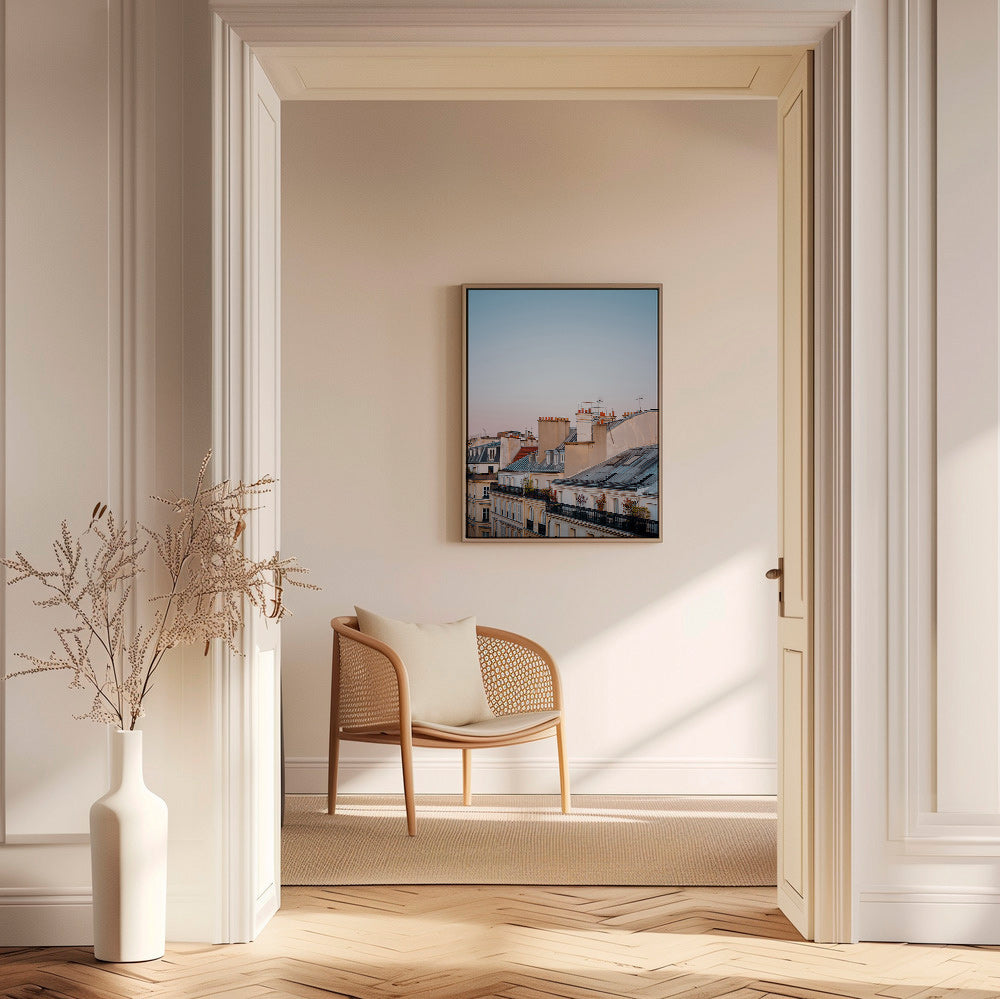 Tableau de villes avec toits au lever du jour – Canvas1