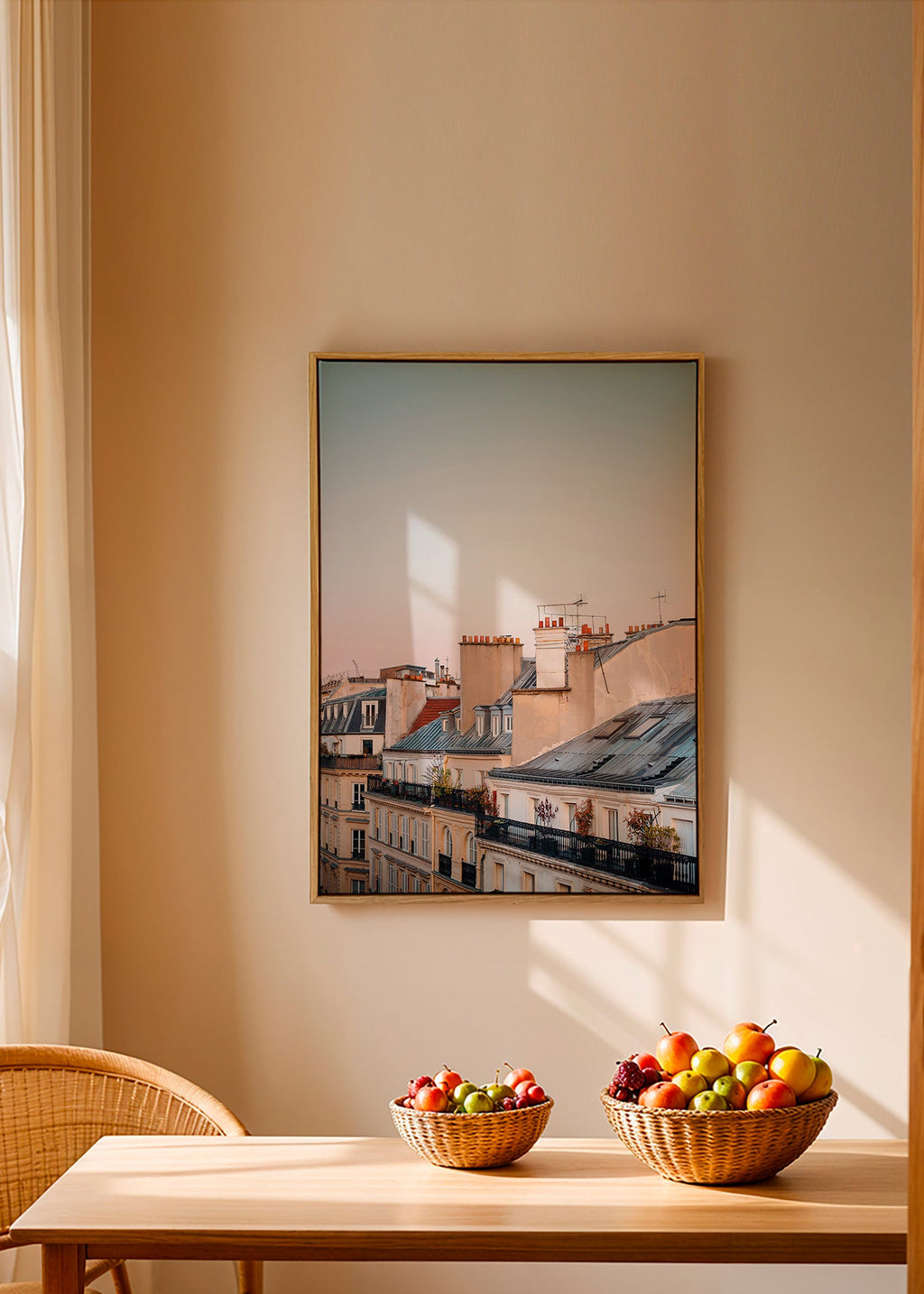 Tableau de villes avec toits au lever du jour – Canvas2