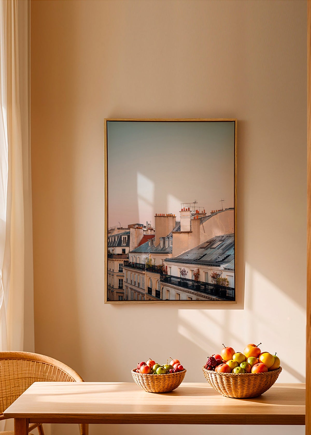 Tableau de villes avec toits au lever du jour – Canvas2
