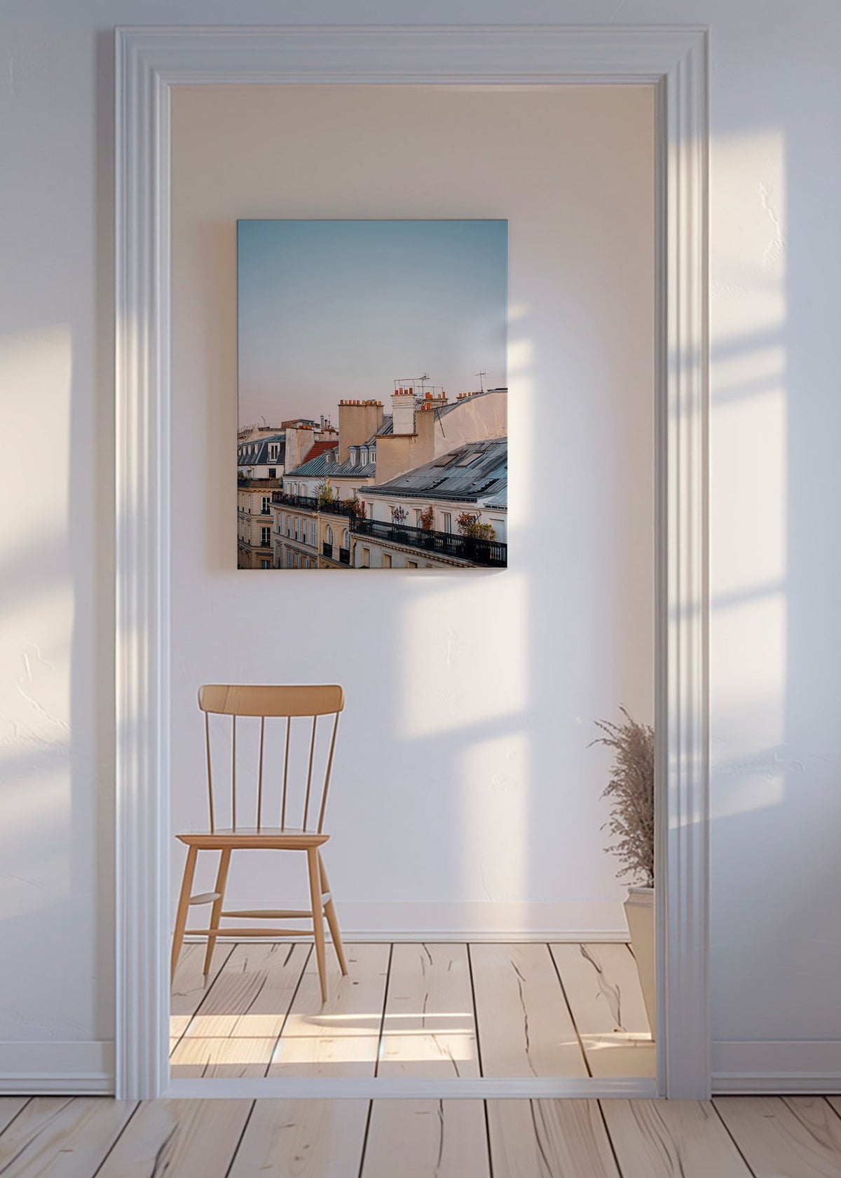 Tableau de villes avec toits au lever du jour – Canvas