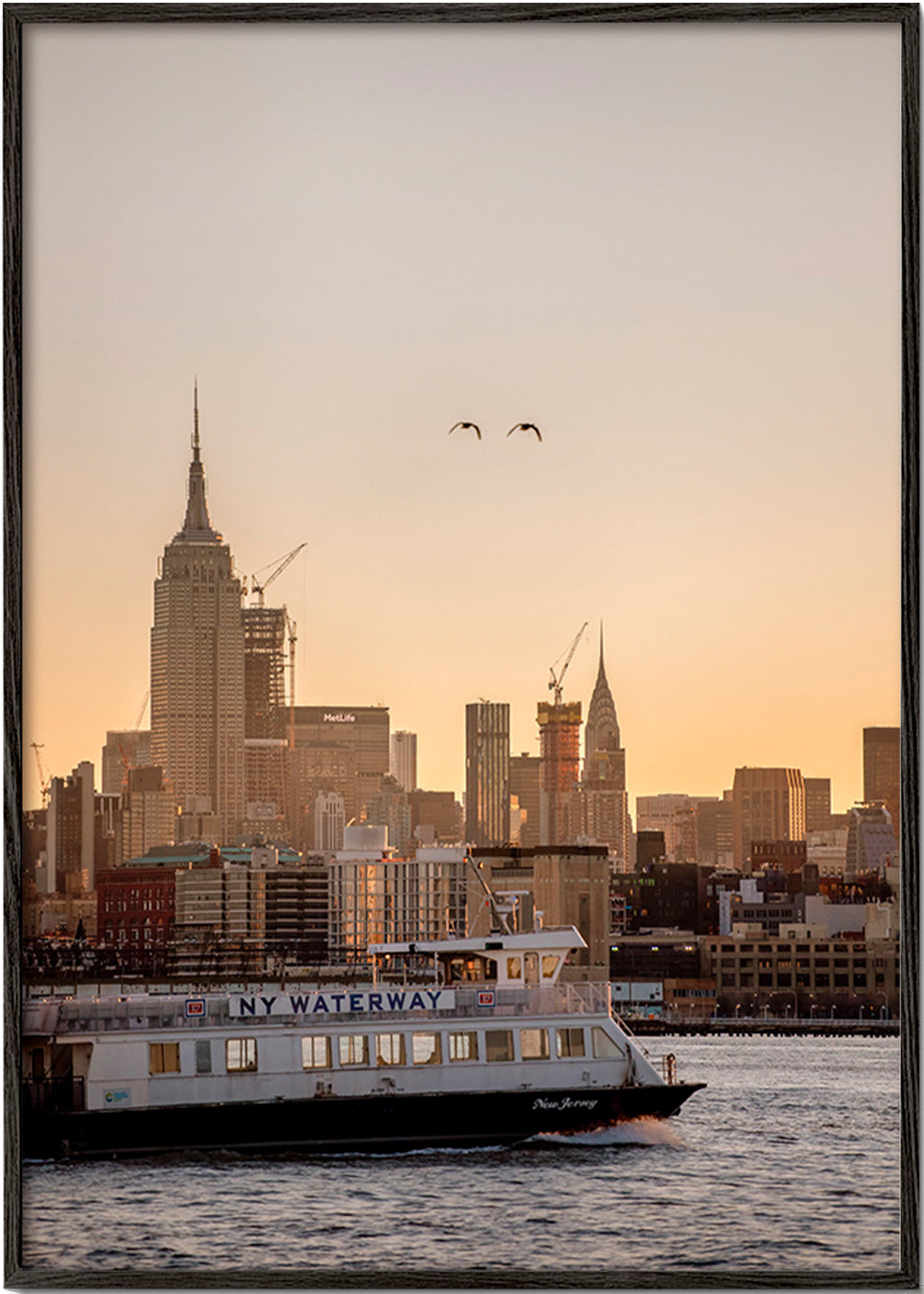 Art de ville Skyline de Manhattan – Black Frame