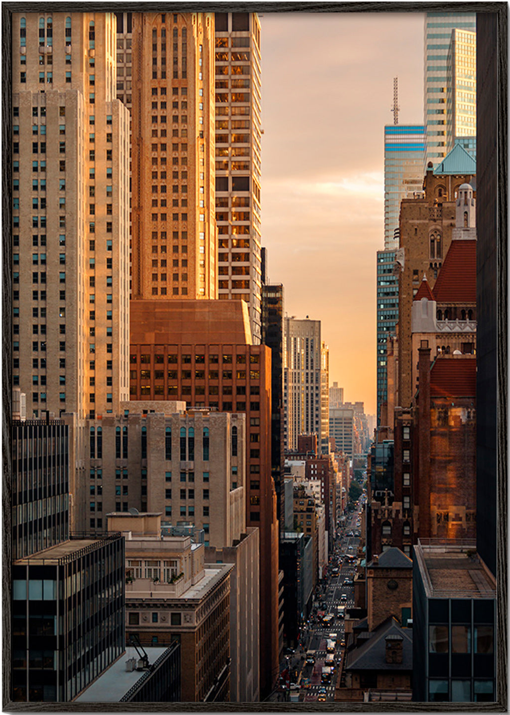Tableau de ville au lever du jour – Black Frame