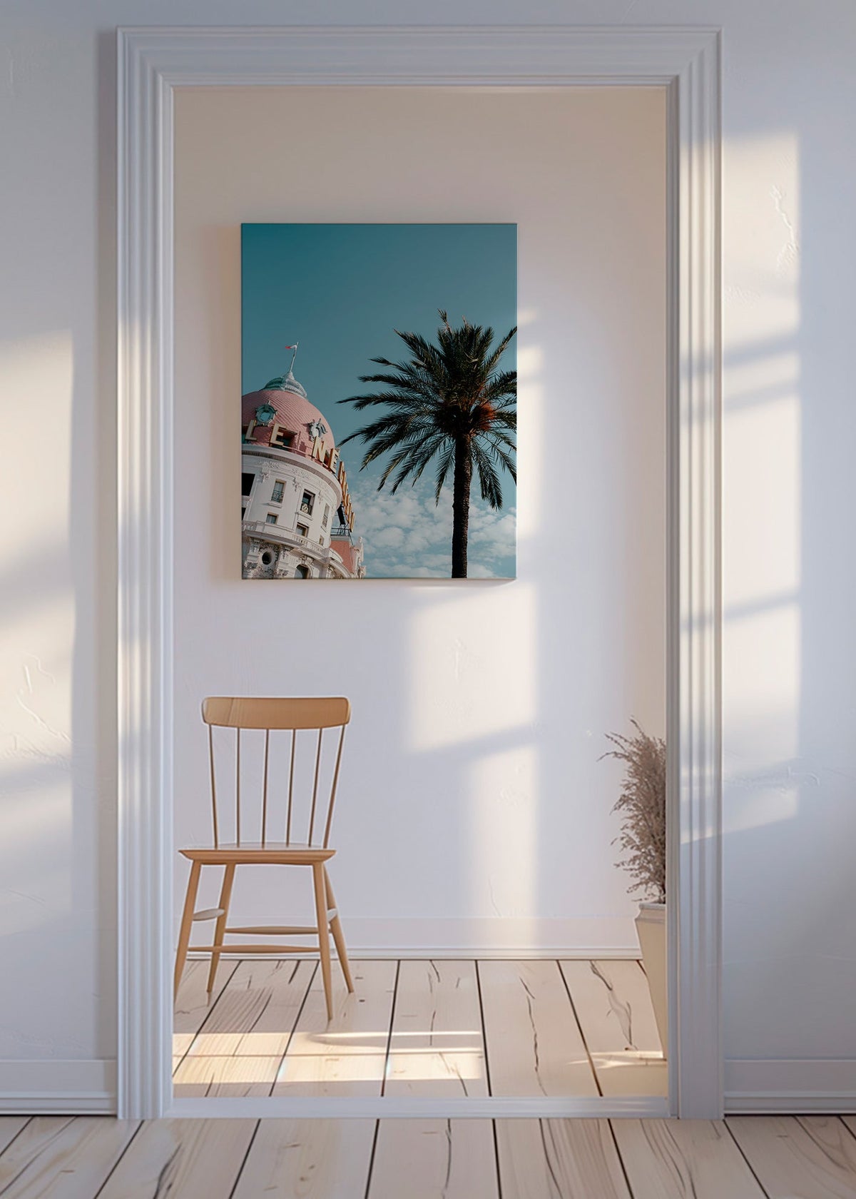 Tableau de ville Riviera: dôme et palmier – Canvas