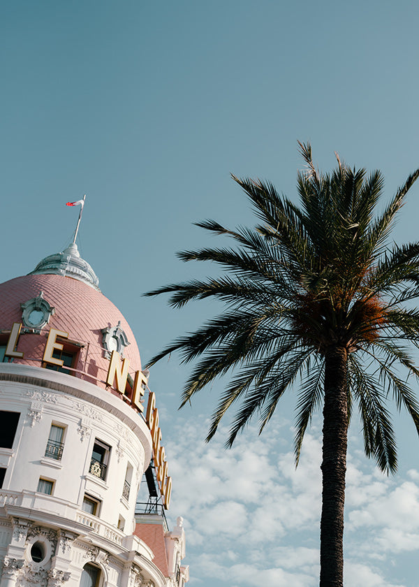Tableau de ville Riviera: dôme et palmier