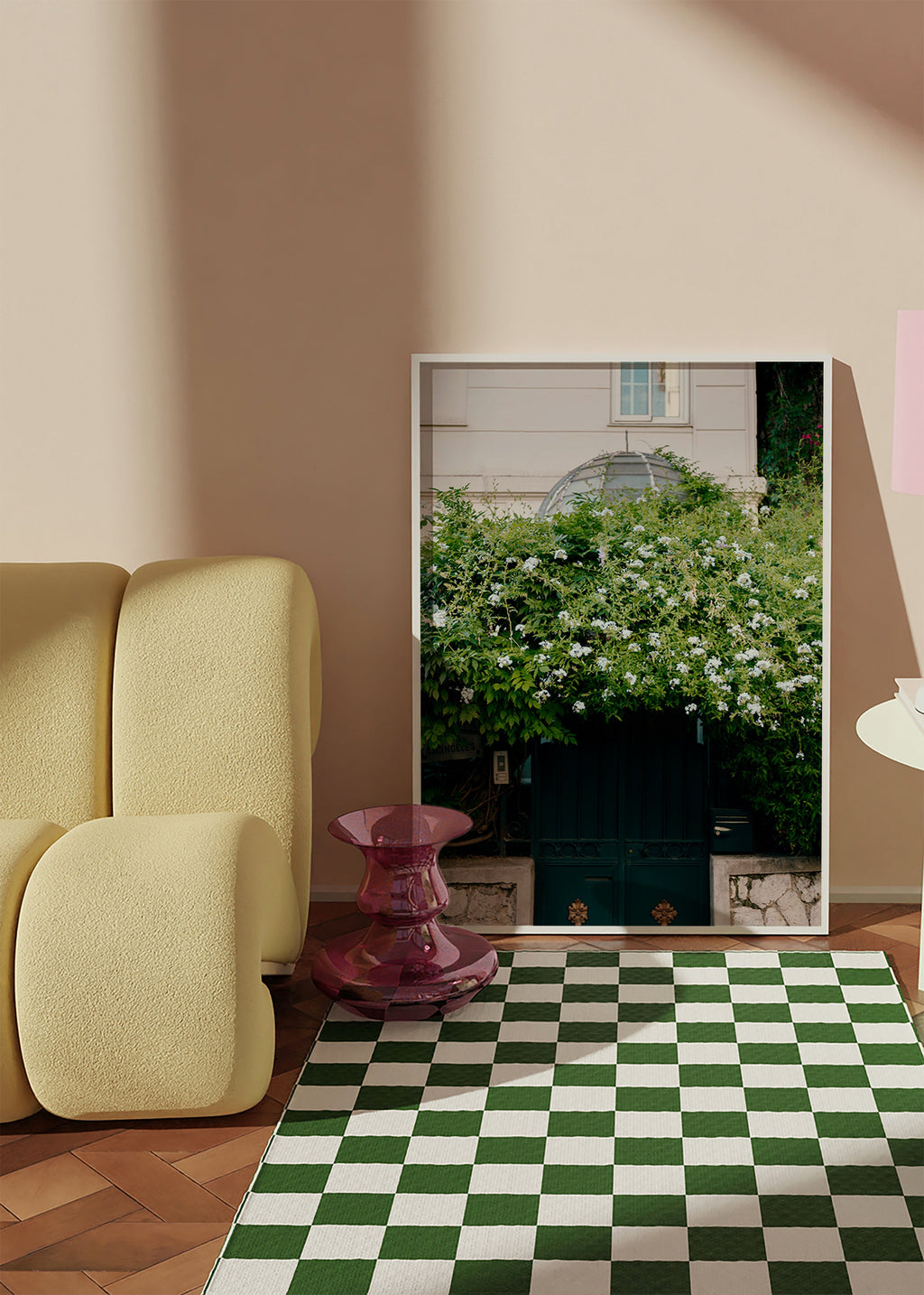 Impression botanique: vigne blanche sur porte – Product2