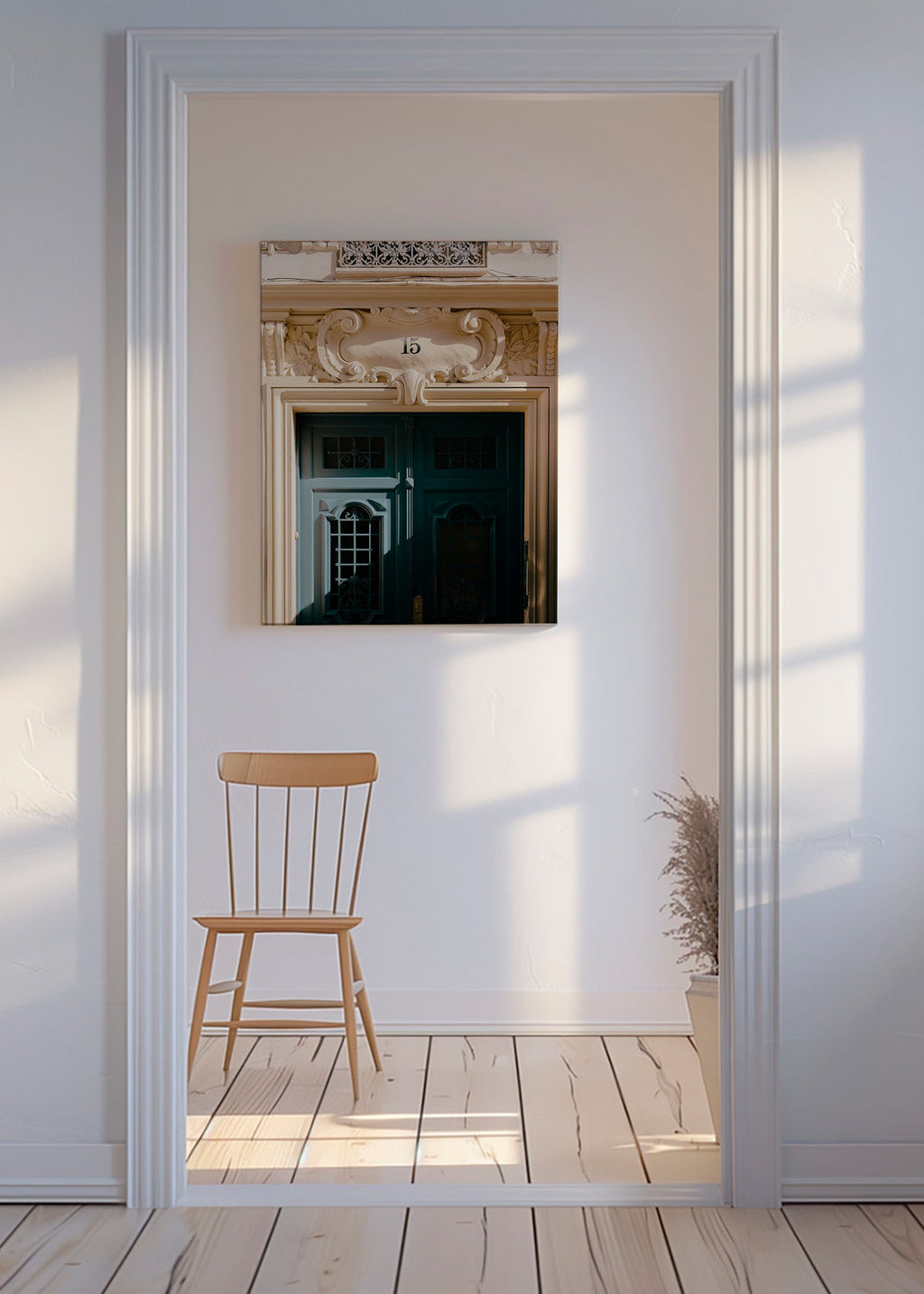 Art de ville: porte verte et numéro 15 – Canvas