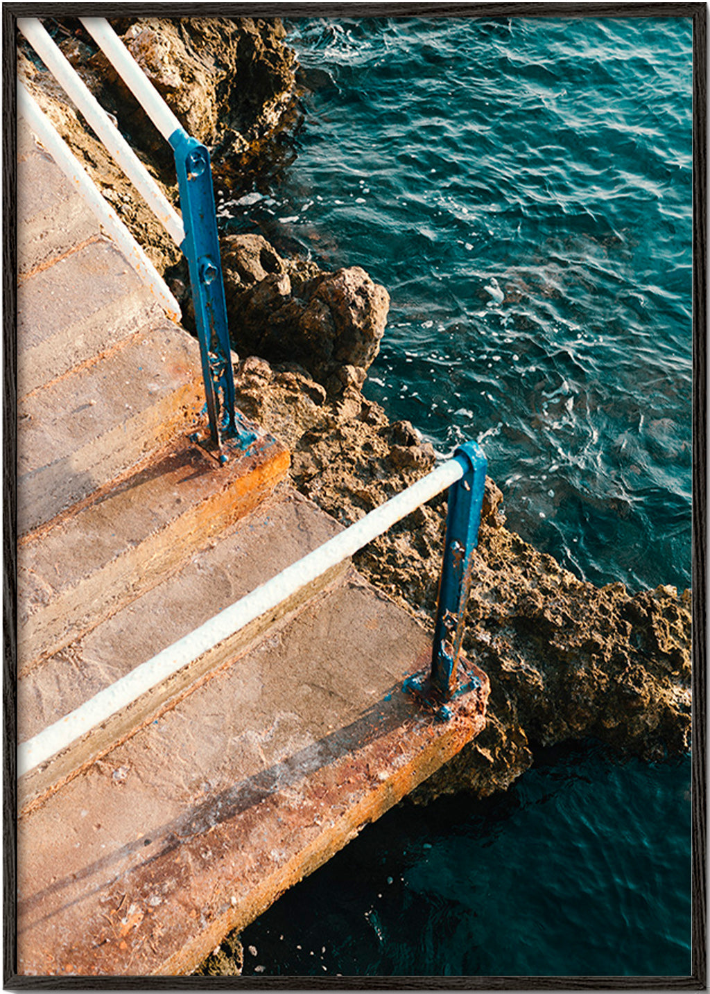 Art de paysage: escalier vers la mer – Black Frame