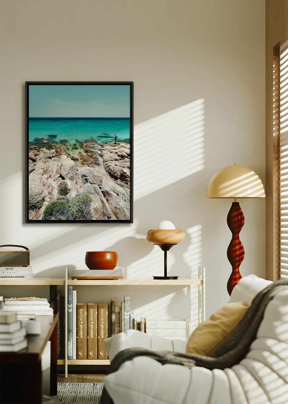 Tableau de paysage côte rocheuse et mer turquoise – Canvas1