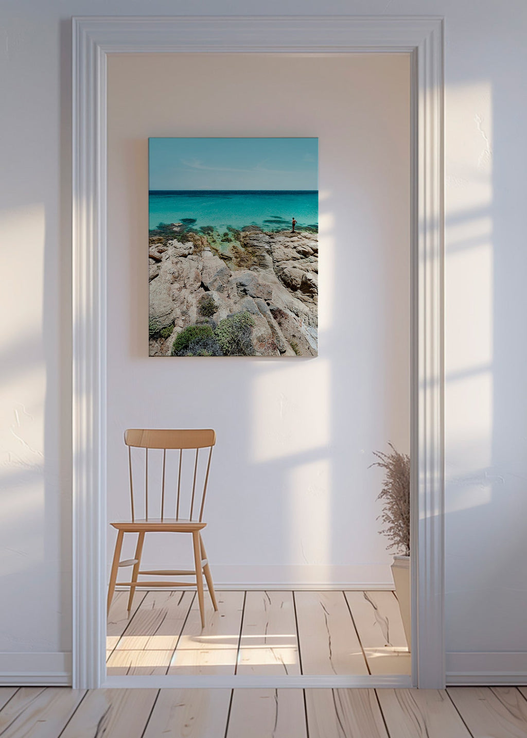 Tableau de paysage côte rocheuse et mer turquoise – Canvas