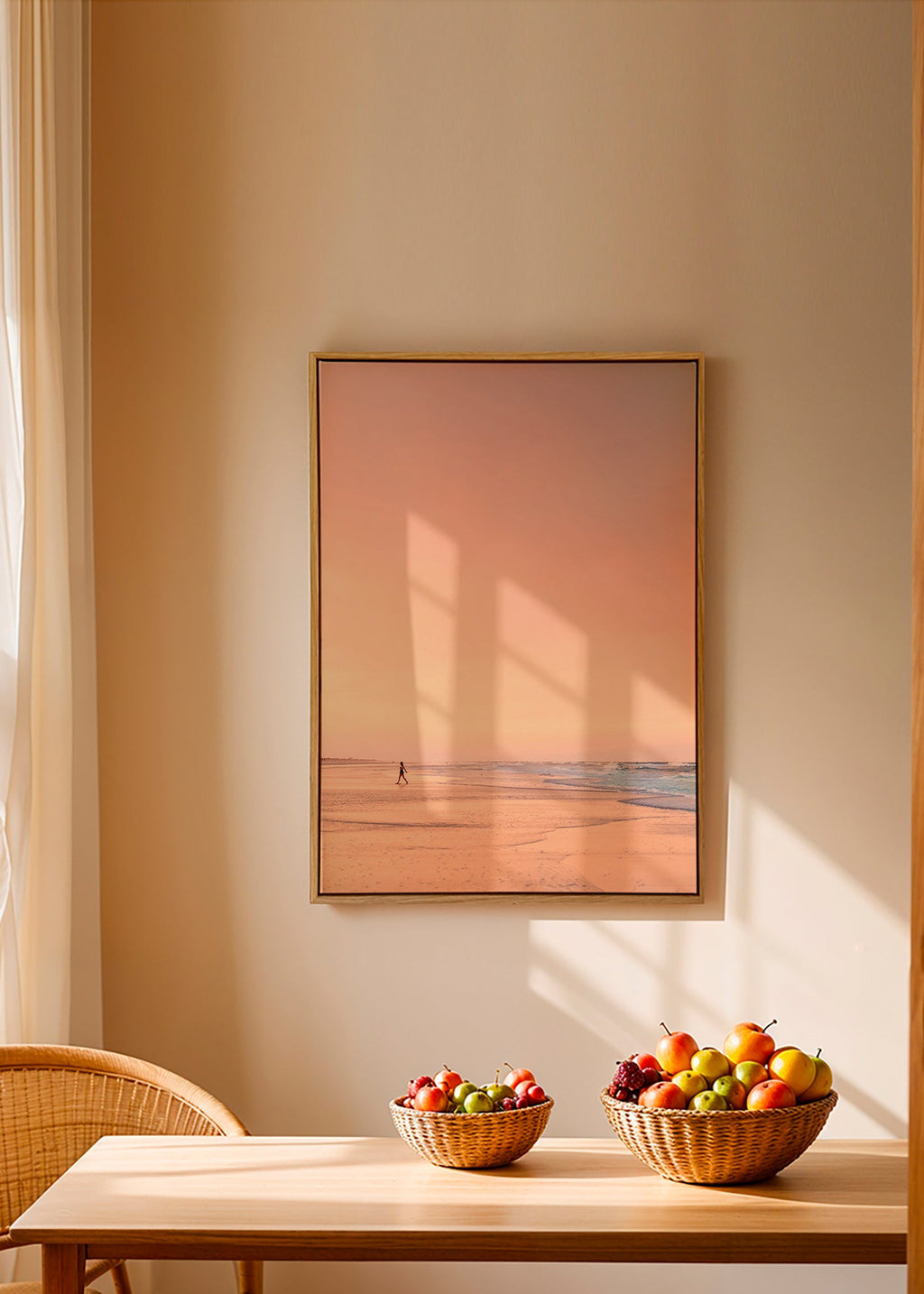 Art de paysage : plage au lever du soleil pastel – Canvas1