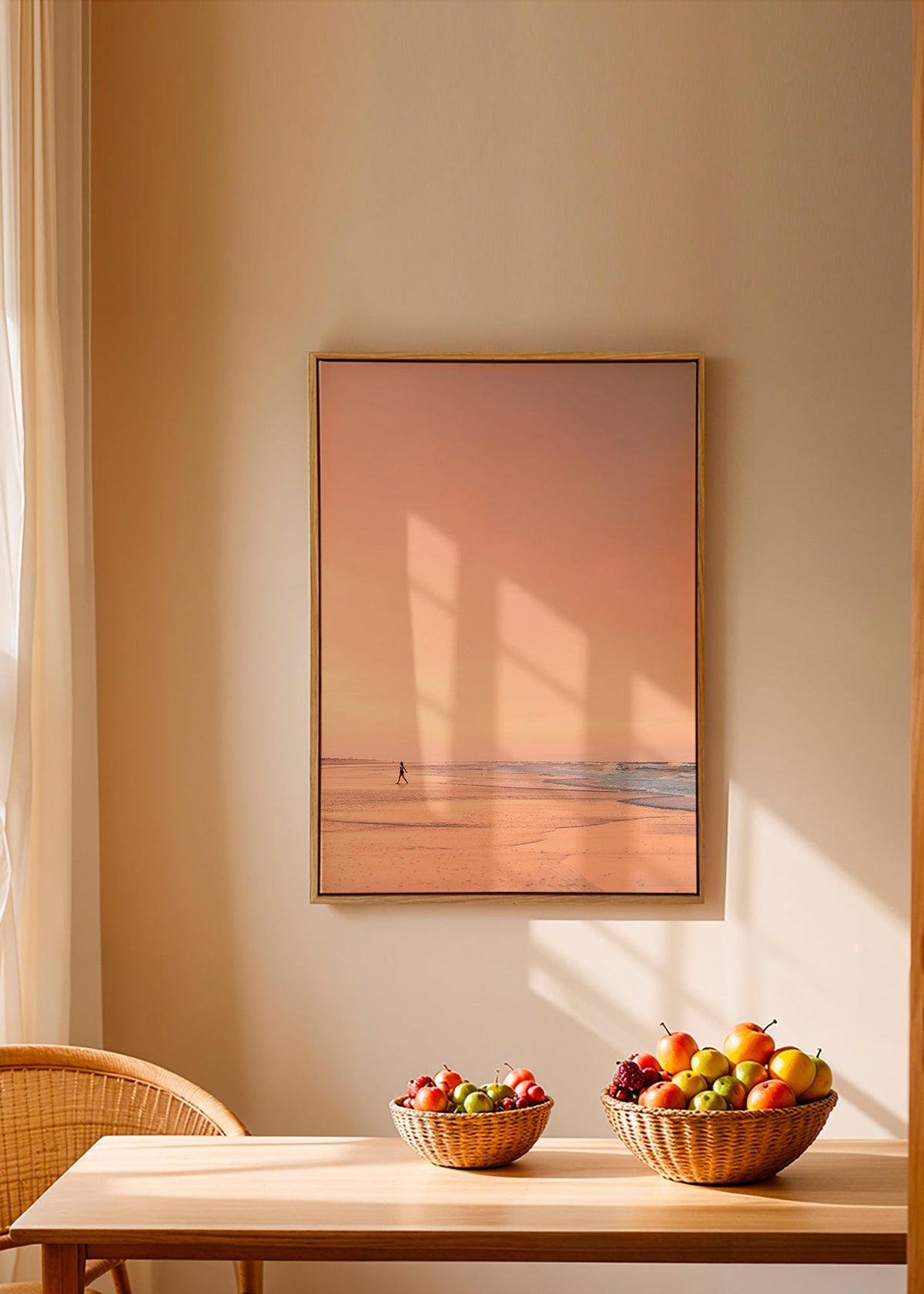 Art de paysage : plage au lever du soleil pastel – Canvas1