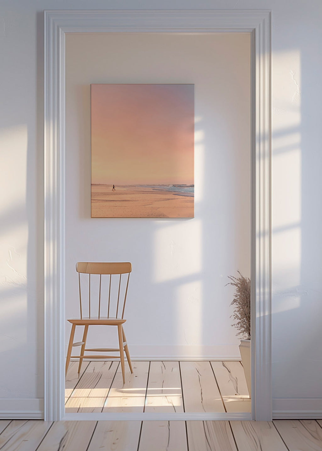 Art de paysage : plage au lever du soleil pastel – Canvas