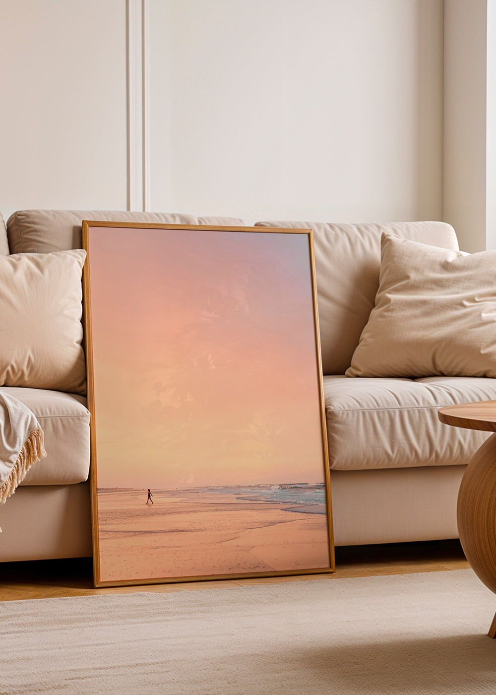 Art de paysage : plage au lever du soleil pastel – Product3