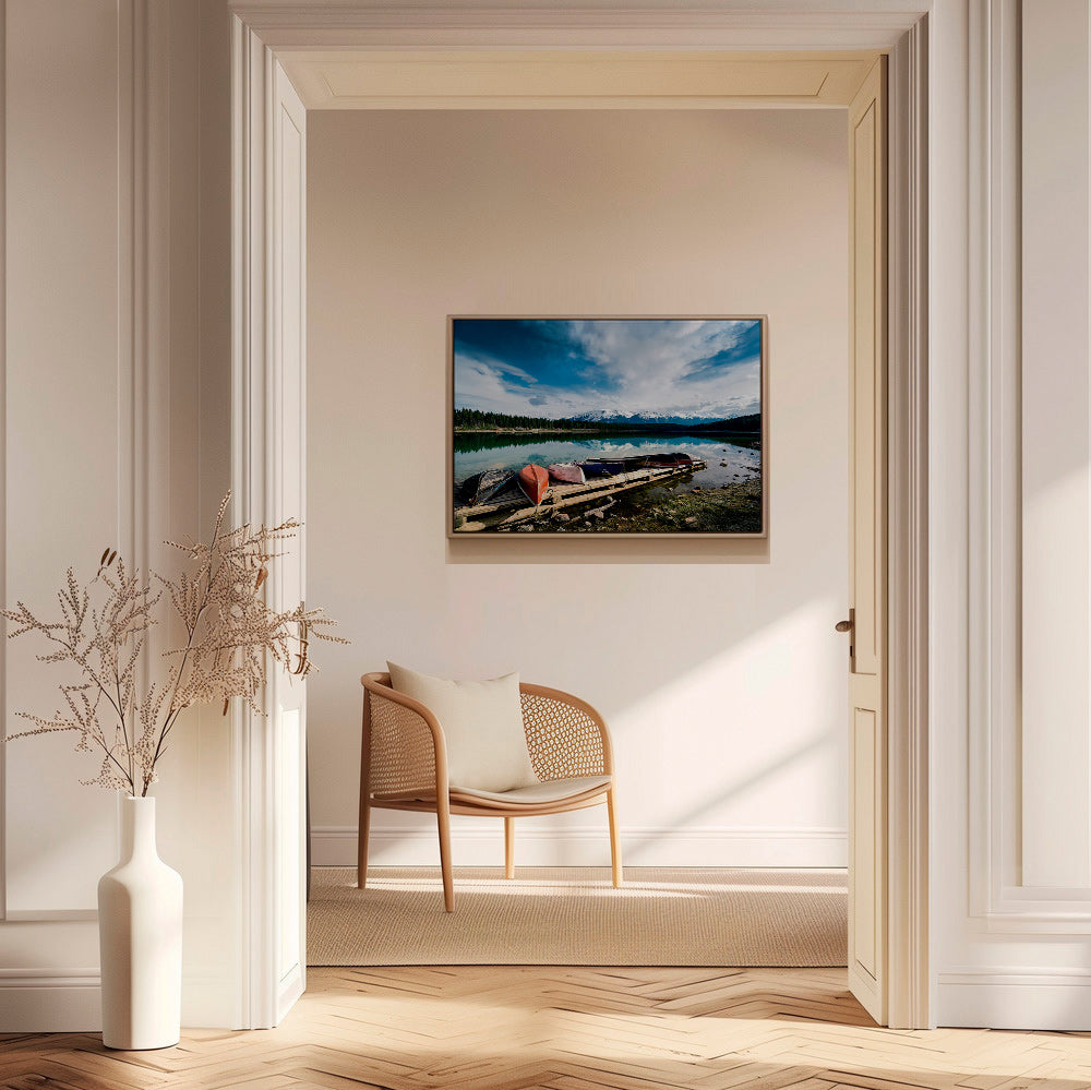 Tableau de paysage avec canoës en pontón – Canvas1
