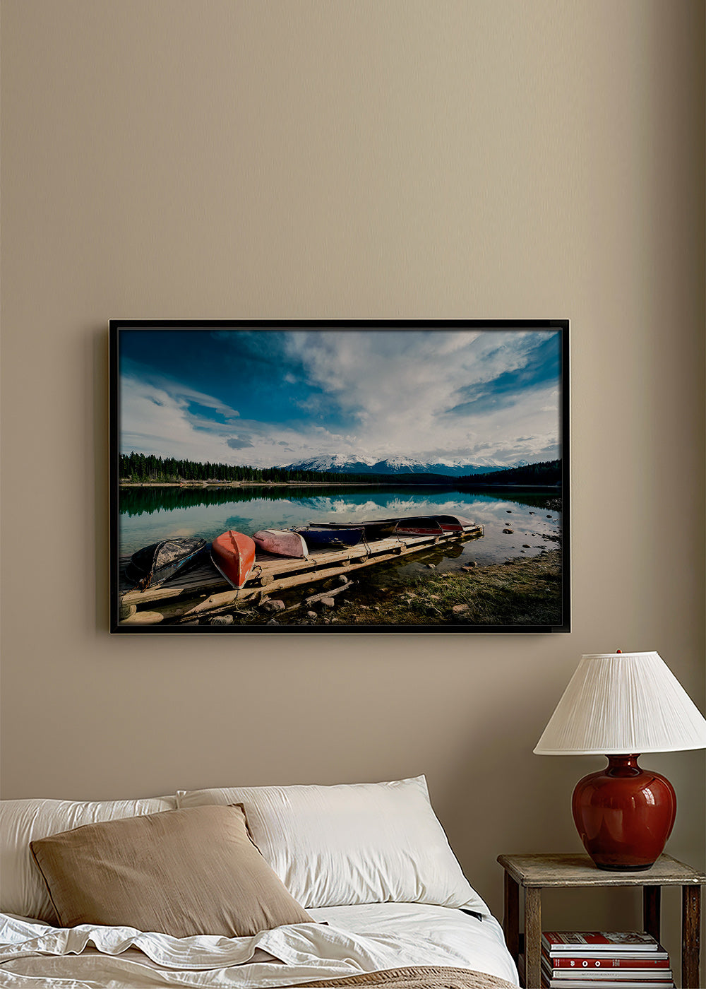 Tableau de paysage avec canoës en pontón – Canvas2