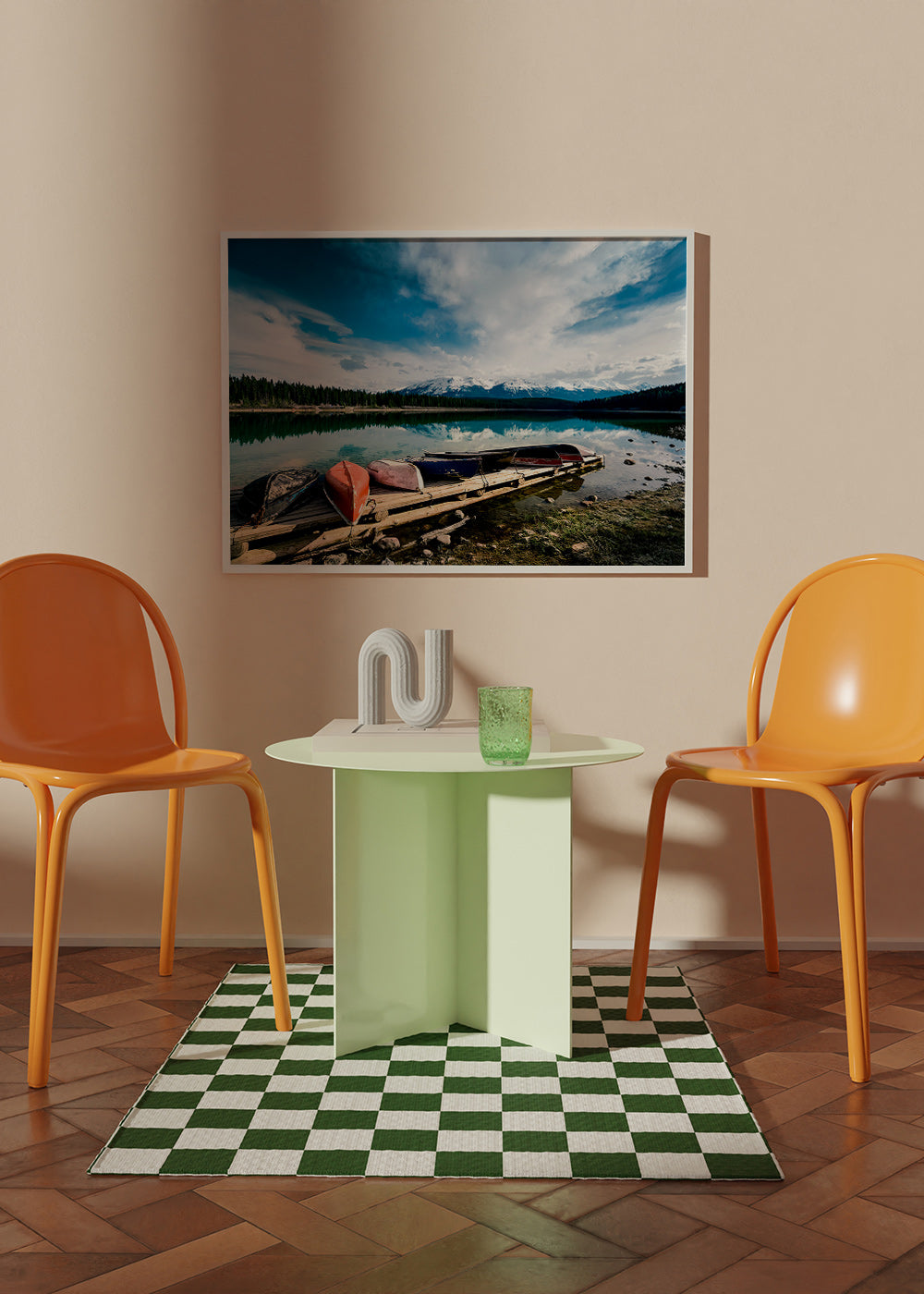 Tableau de paysage avec canoës en pontón – Product2
