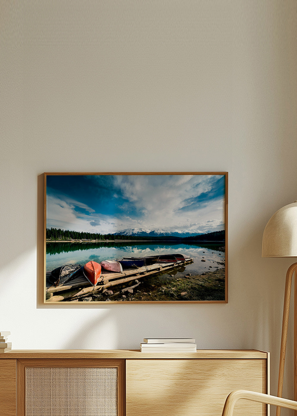 Tableau de paysage avec canoës en pontón – Product3