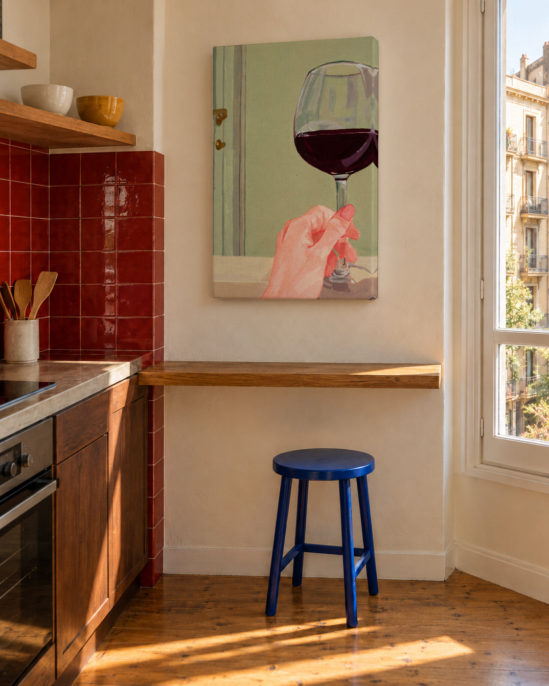 Quality time - Unframed canvas in an interior
