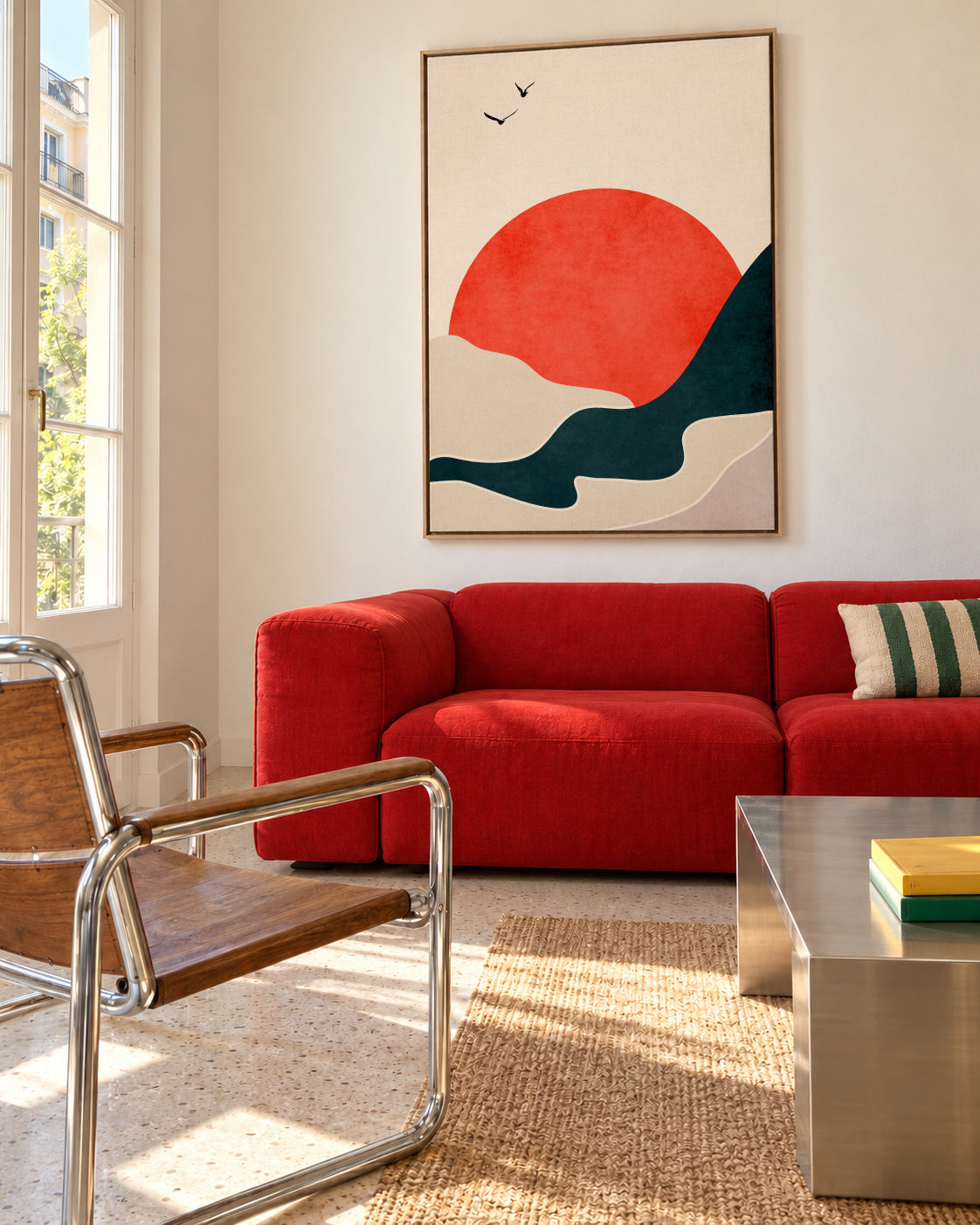 Drowning Sun - Framed canvas in an interior