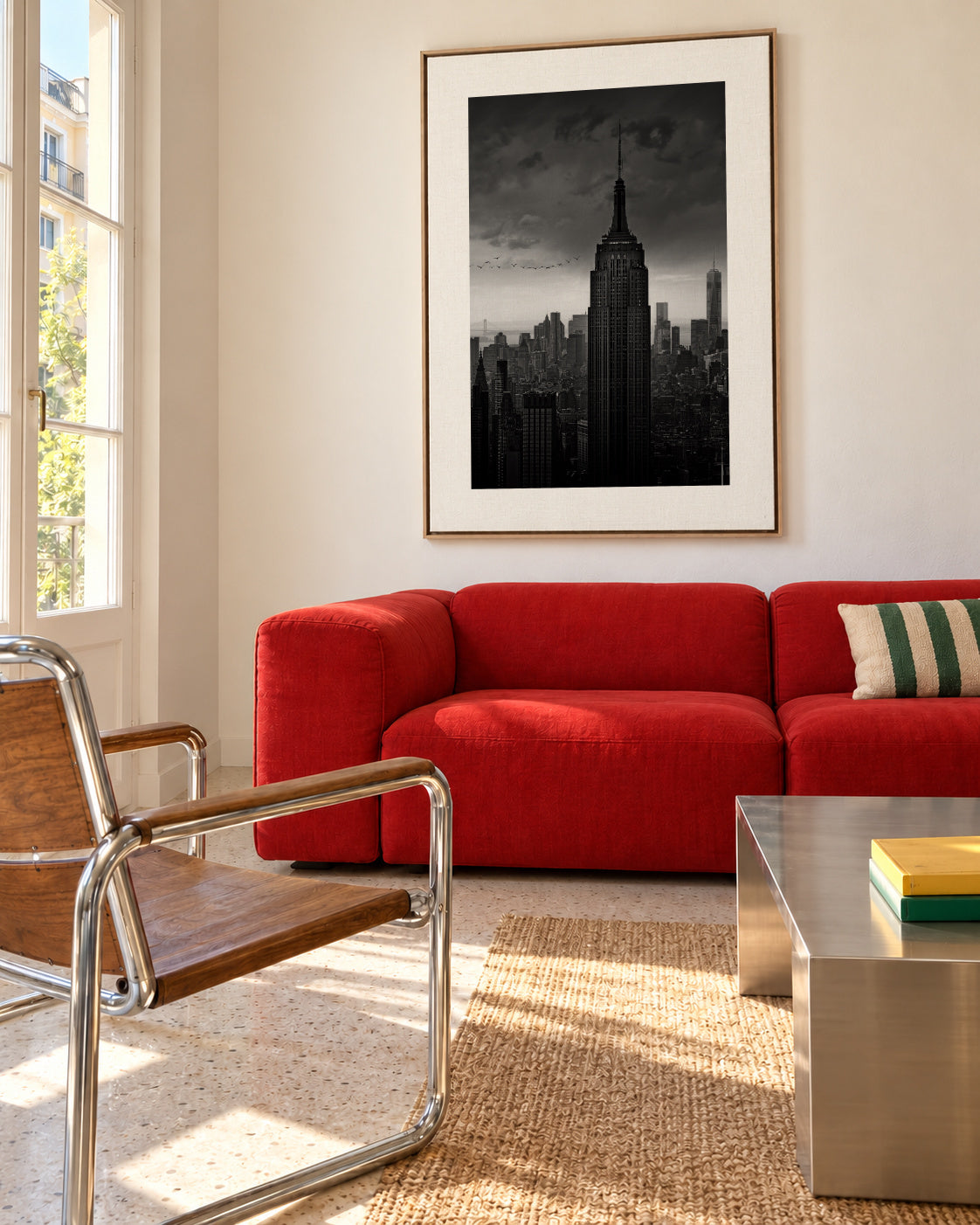 New York Rockefeller View - Framed canvas in an interior