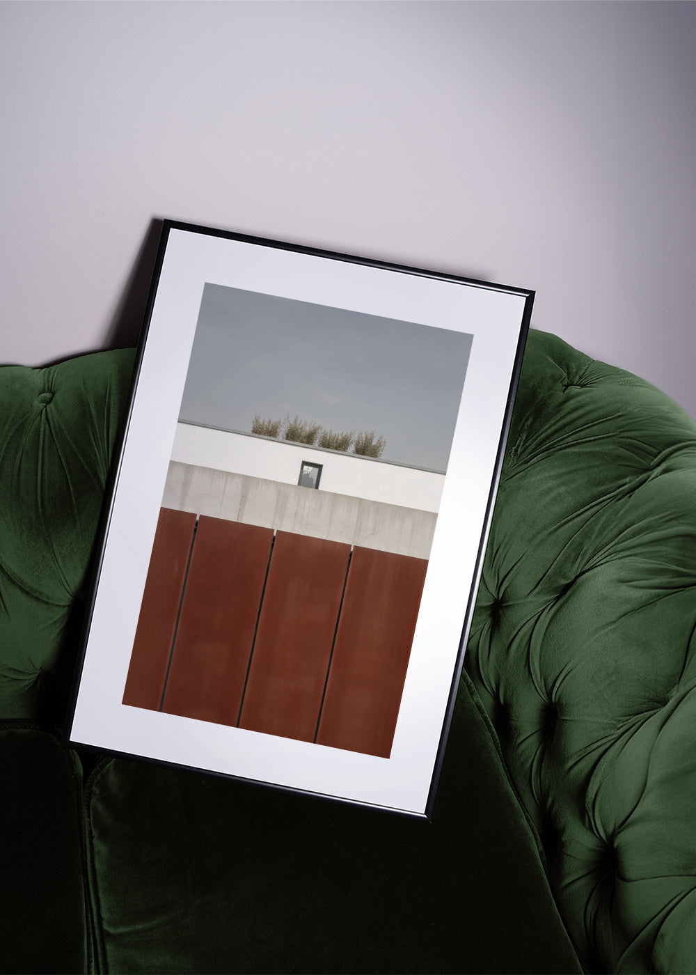 behind the wall - Framed poster in an interior