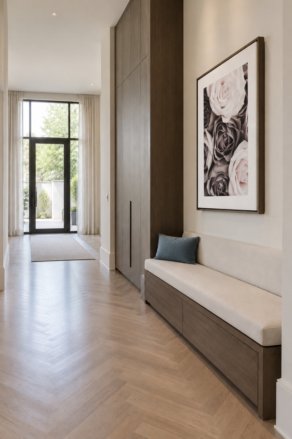 Roses - Framed canvas in an interior