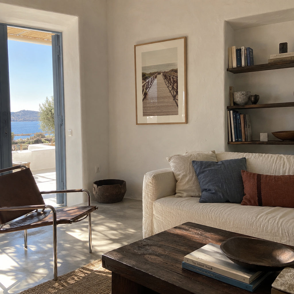 Beach VII - Framed poster in an interior