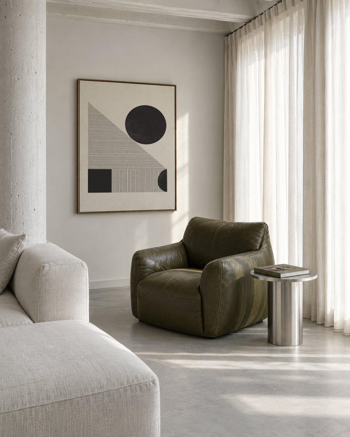 Composition IX - Framed canvas in an interior