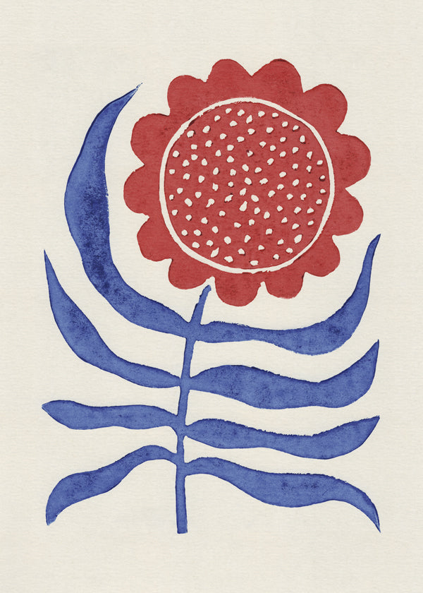 Red Flower / Lino Print - Alisa Galitsyna
