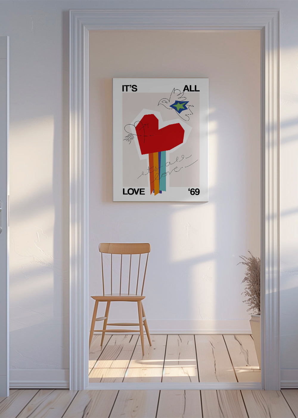 It's All Love '69 Heart Greige - Frances Collett