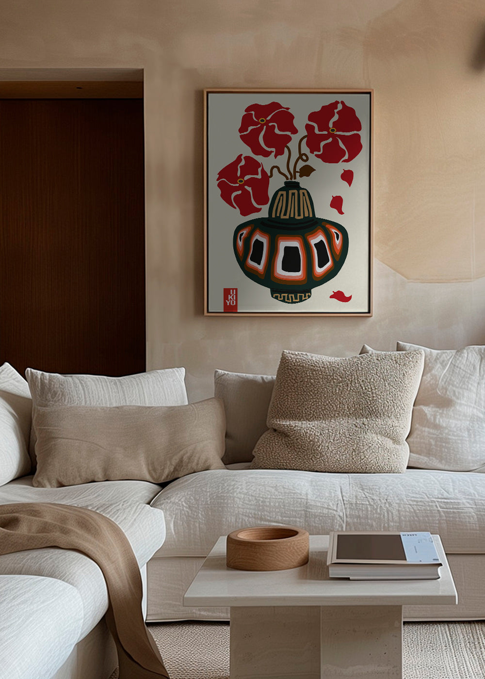 Ukiyo Vase Flower Greige - Frances Collett